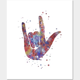 Symbol love, ASL sign language Posters and Art